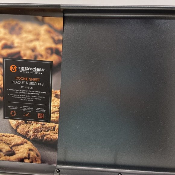 Master Class Cookie Sheet Baking Pan 17"x 12"x 1" Black Non Stick NWT - Picture 2 of 4